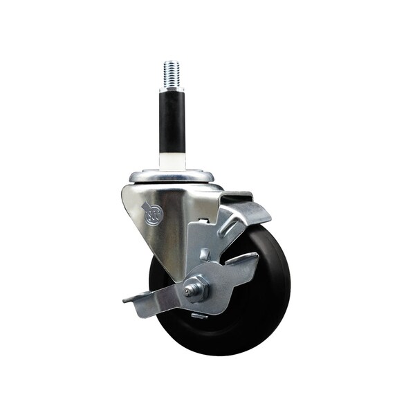 3.5'' SS Hard Rubber Swivel 7/8'' Expanding Stem Caster with Brake